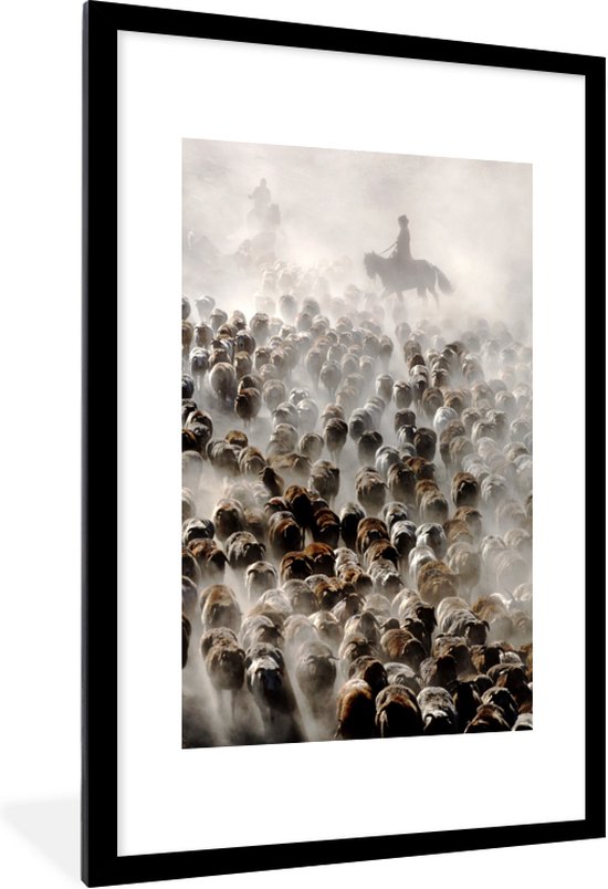 Cadre photo - Affiche - Mouton - Herder - Cheval - 60x90 cm - Posters - Cadre