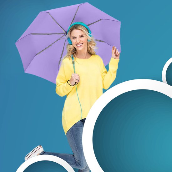 Parapluie Fare Mini - Ø97 cm - AOC - Ouverture et fermeture automatique - Coupe-vent - Polyester/Plastique/Acier - Lilas