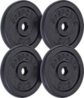 ScSPORTS® - Plaques de poids en fonte - Durable - Fitness à domicile - Set de 4x Poids 5kg Poids total : 20kg - Zwart