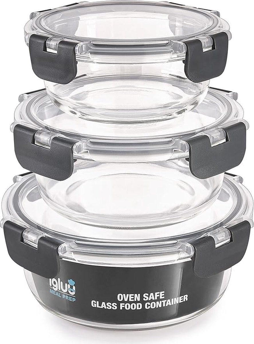 Voedselopbergcontainers - Set of Glass Food Storage Containers
