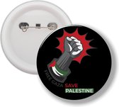 Button Met Speld - Free Gaza Save Palestine