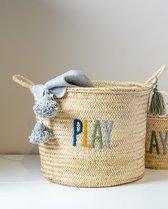 Opbergmanden - set van 2 - blauw - kinderkamer - Speelgoedmand - decoratie - geboortegeschenk - cadeau - kinderkamer - opberger - palmbladeren - decoratie - maatwerk - handgemaakt - play