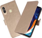 Hoesje Geschikt voor Samsung Galaxy A60 - Book Case Telefoonhoesje - Kaarthouder Portemonnee Hoesje - Wallet Cases - Goud