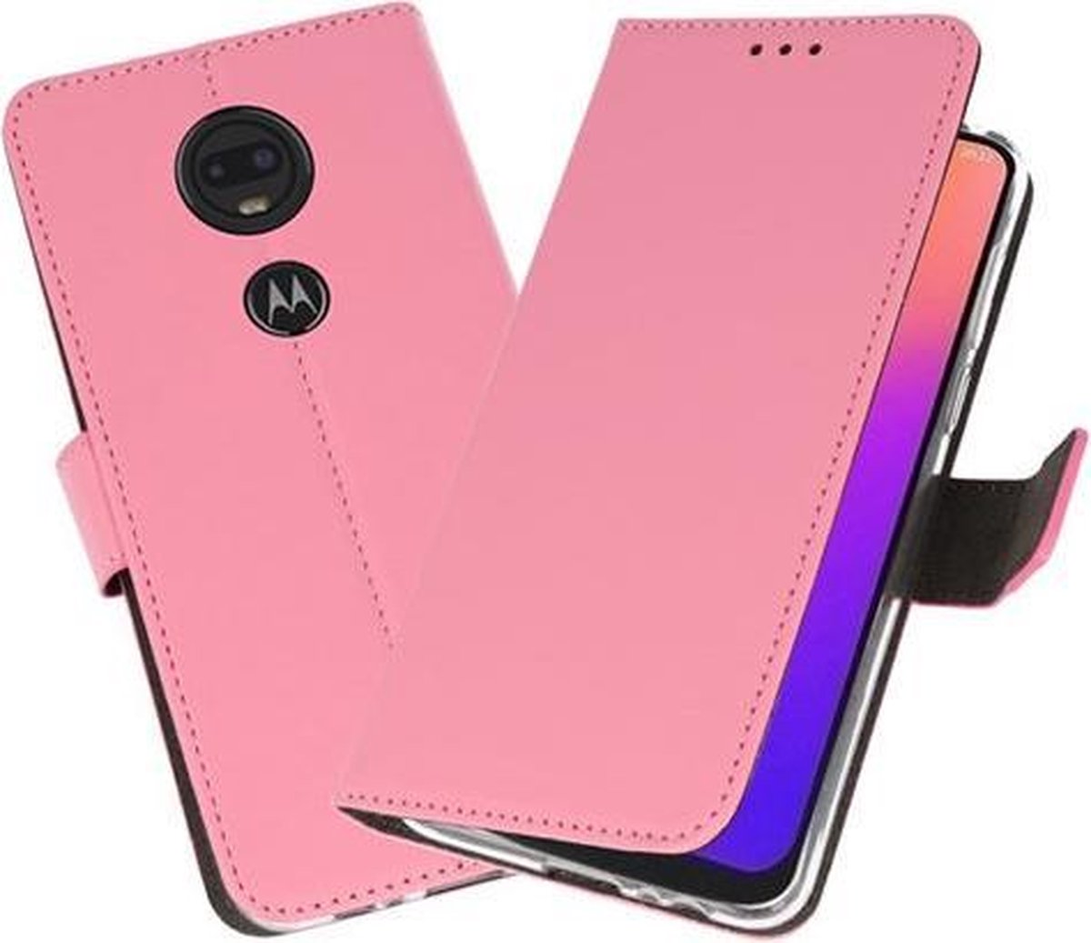 Bestcases Pasjeshouder Telefoonhoesje Motorola Moto G7 - Moto G7 Plus - Roze