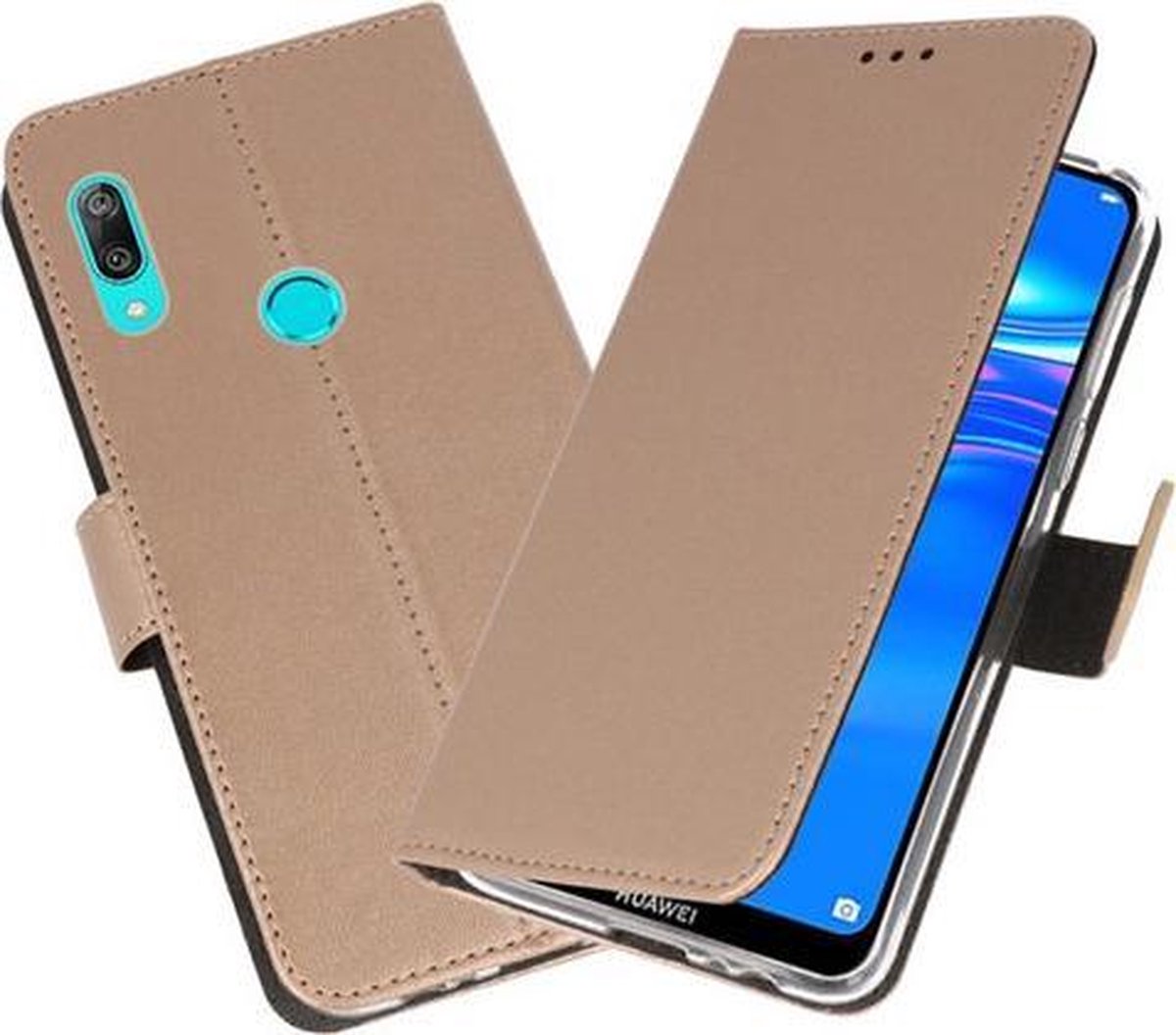 Bestcases Pasjeshouder Telefoonhoesje Huawei Y7 - Y7 Prime (2019) - Goud
