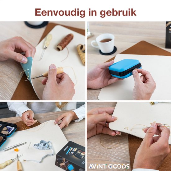Leer Naalden Set Leren Naaiset, 48-delig, Leer Reparatieset Met Gewaxte Draad, Naainaalden Voor Lederhandwerk, Reparaties En Handnaaien Doe-het-zelf Leerbewerking