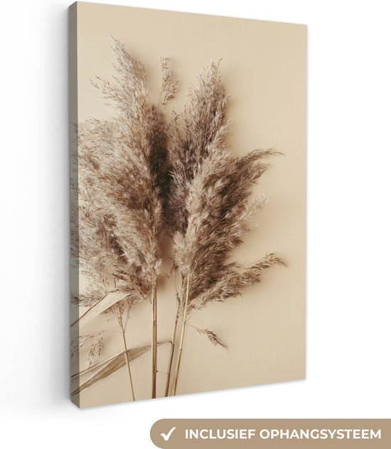 Canvas Schilderij Graan - Pastel - Natuur - 80x120 cm - Wanddecoratie