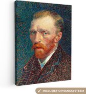 Canvas Schilderij Zelfportret - Vincent van Gogh - 60x80 cm - Wanddecoratie