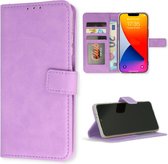Casemania Hoesje Geschikt voor Apple iPhone 15 Plus Paars - Portemonnee Book Case - Kaarthouder & Magneetlipje