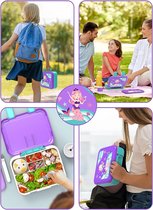 Lunchbox voor kinderen, grote capaciteit met 5 compartimenten, lekvrije lunchcontainer met sauspot, lepel en vork voor meisjes, jongens, volwassenen, BPA-vrij (zeemeermin