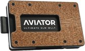 Aviator - Wood carbon slide wallet - wood carbon cash clip - slim acrylic kleingeld vak - acrylic frame