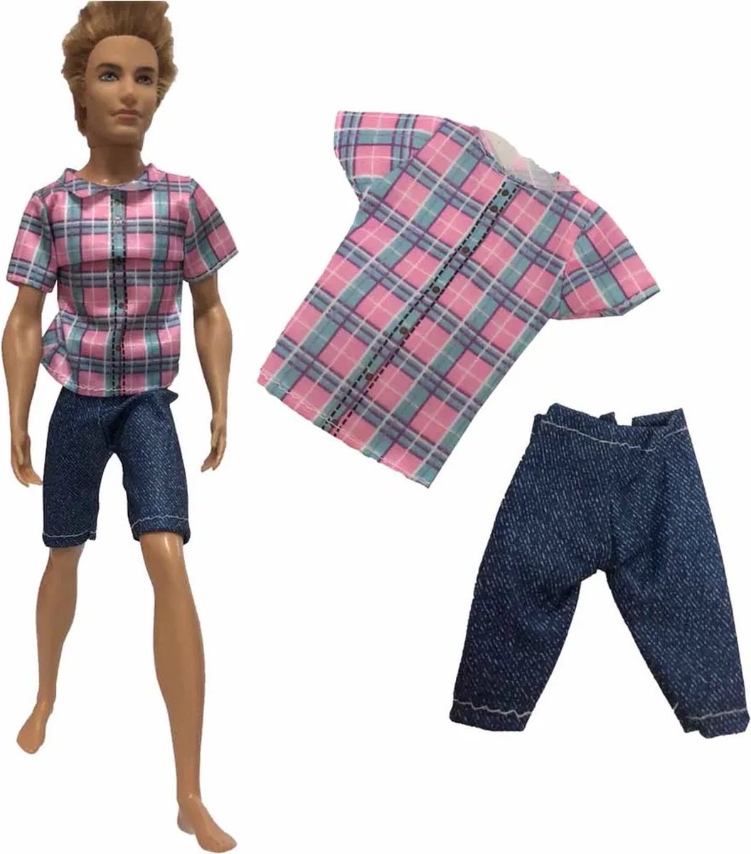 Isa's Friends® Poppenkleertjes - 5 Outfits voor Mannen poppen - Geschikt voor o.a Barbie - Setje 'Sem' — afbeelding 4