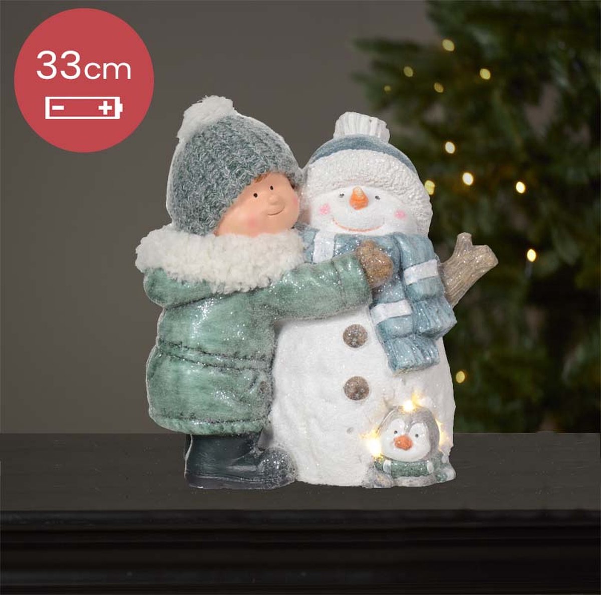 Bonhomme de neige lumineux 30cm