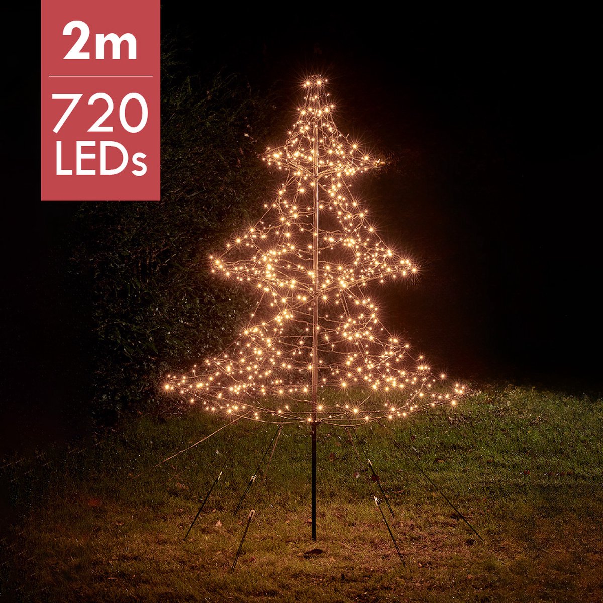 Buiten Kerstboom met 720 LED lampjes - warm wit - 200CM - Lumineo.