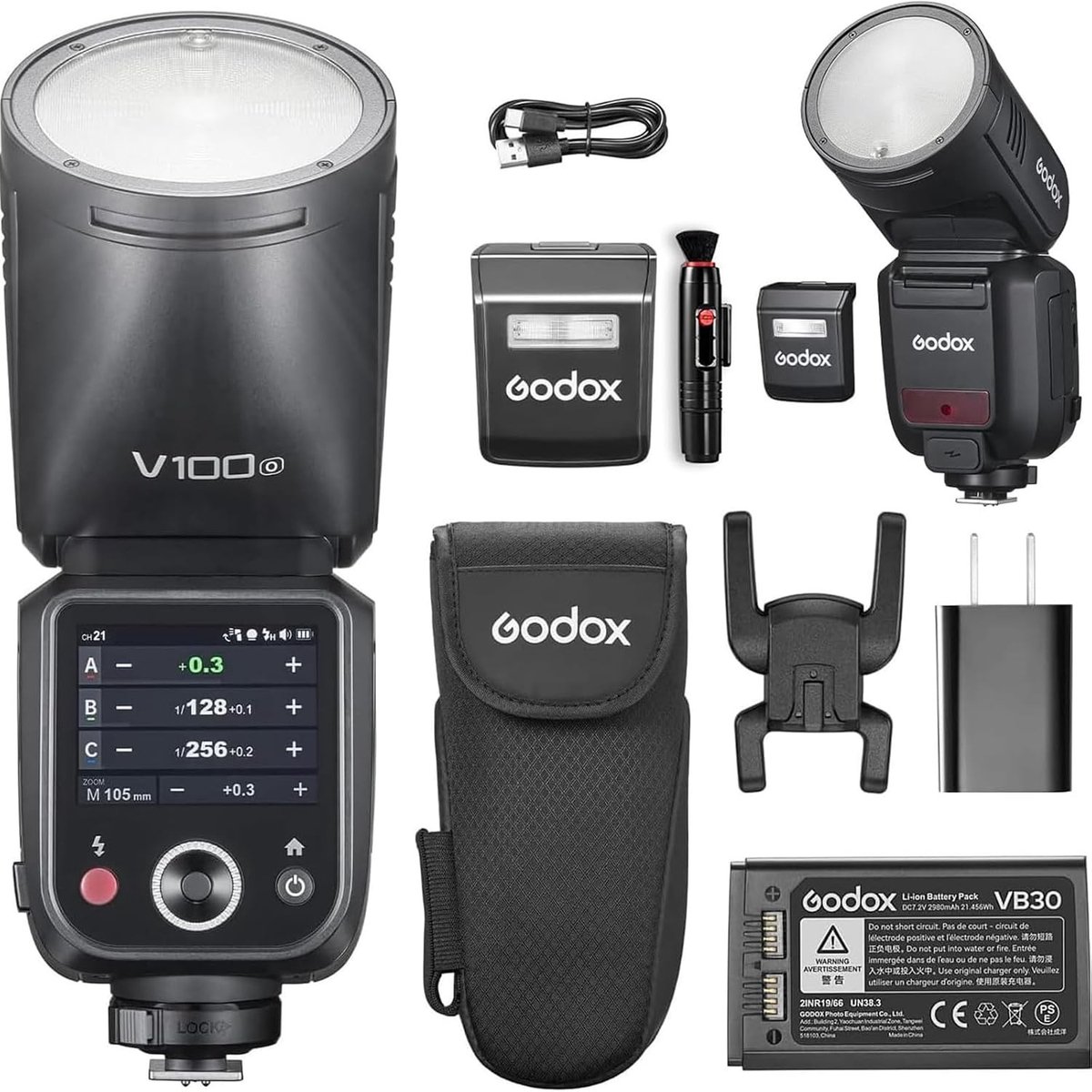Krachtige 100Ws Rondhoofd Flitser voor Olympus en Panasonic Camera's - TTL Speedlite met Snelle Oplaadtijd en Professionele Belichtingsmogelijkheden