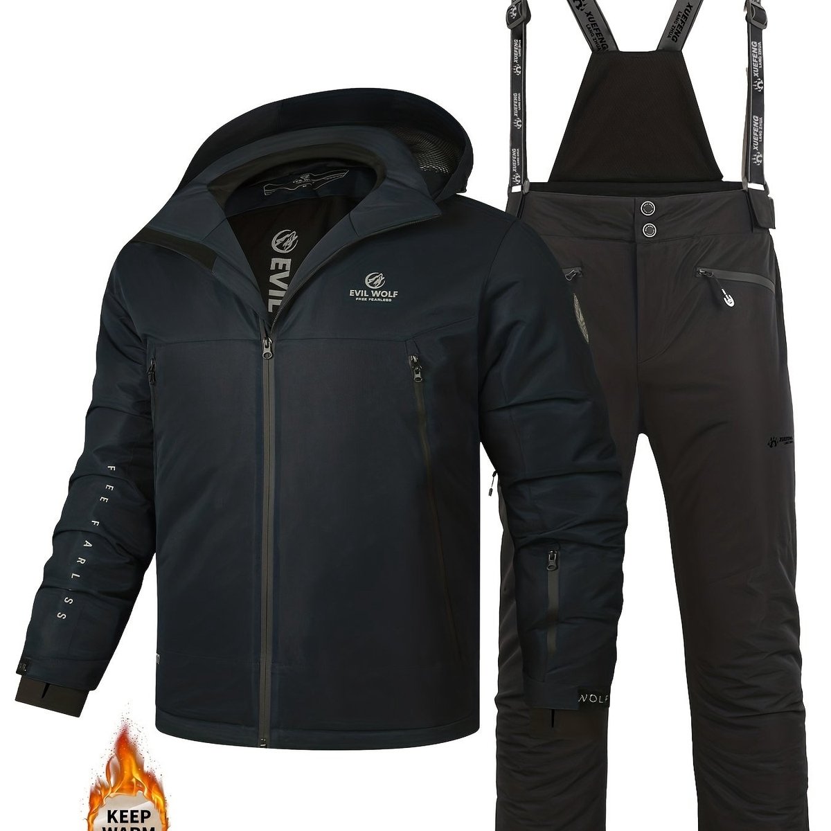 Currero Skipak Heren Ski Set Heren Skibroek Wintersportkleding Winddicht Warm Gevoerd Ski en Snowboard Skikleding Winter Zee M Lichtbruin