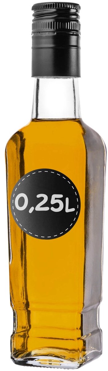 KADAX Lege glazen fles 250 ml, likeurfles met schroefdop voor whisky, fles om te vullen met schnaps, whisky en wijn, glazen schnapsfles