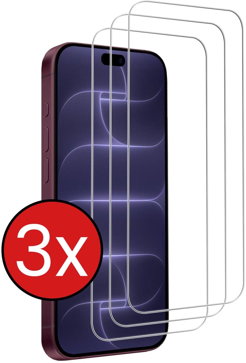 Screenprotector - 3 Stuks - Geschikt voor Apple iPhone 18 Pro - Volledige Dekking - Beschermglas - Gehard Glas - Tempered Glass - Screen Protector