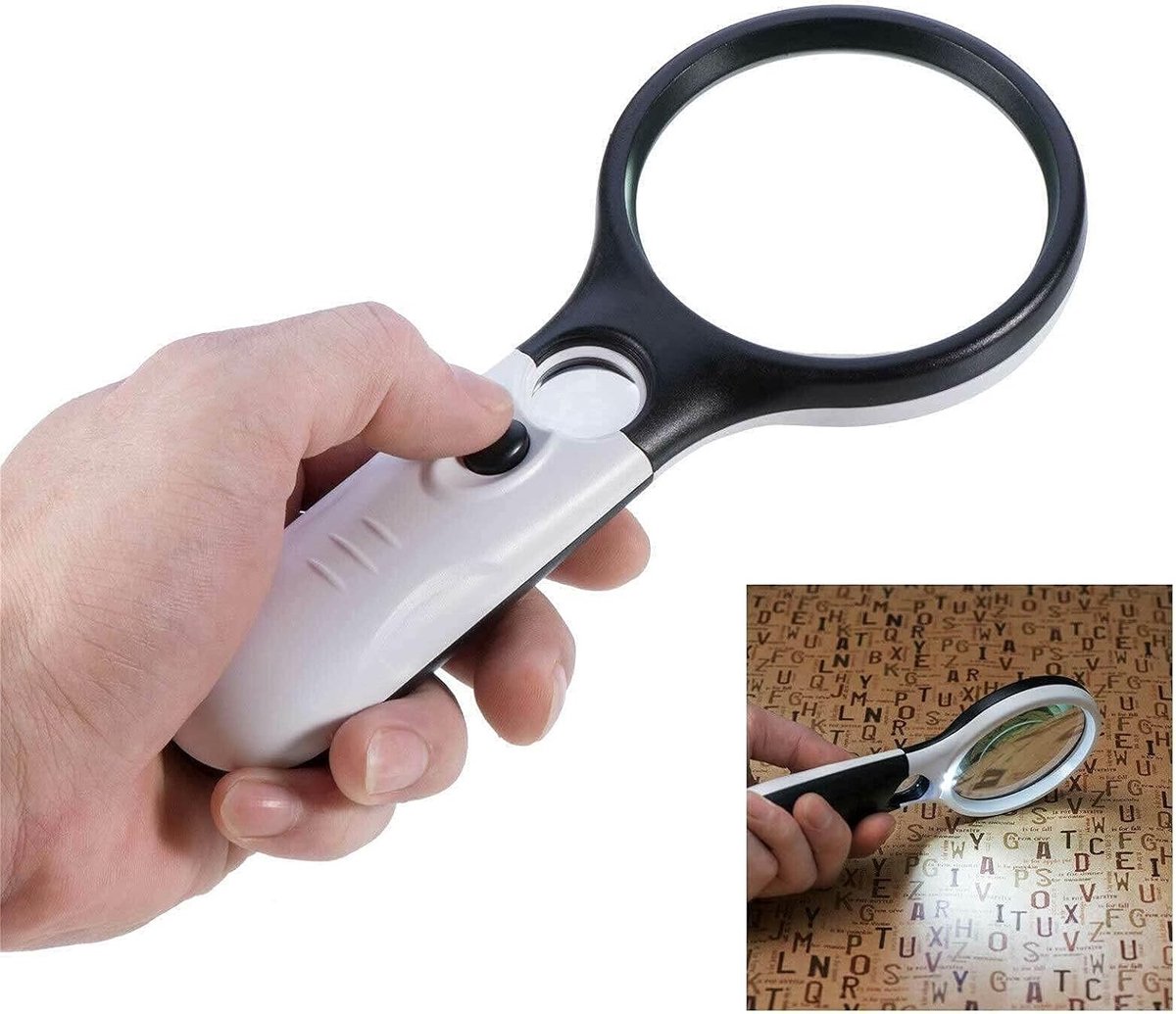 Handheld Vergrootglas met 45X Vergroting en 3 LED Lichten voor Lezen, Sieraden en Kaartenherstel