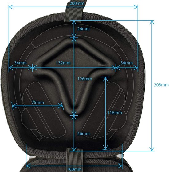 Igadgitz U3804 Zwart Eva Draag Harde Hoes Beschermhoes Compatibel met Hoofdtelefoon Headset Headset — afbeelding 2