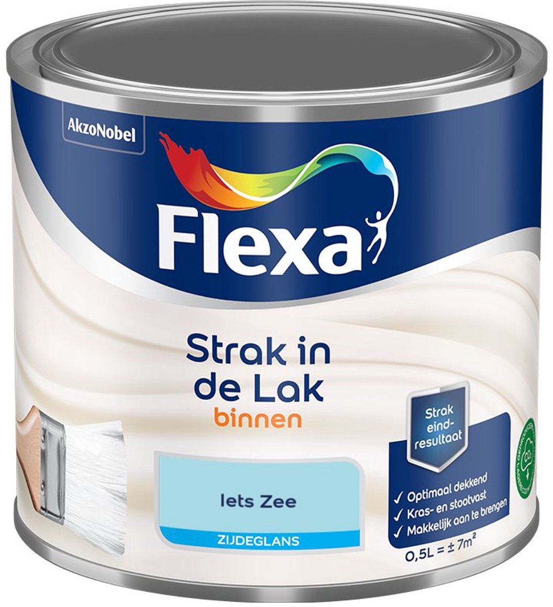 Flexa - Strak In De Lak Binnenlak Zijdeglans - Iets Zee - Mengverf - 500 Ml