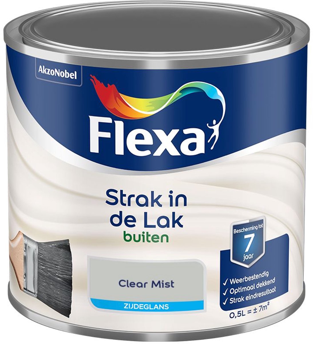 Flexa - Strak In De Lak Buitenlak Zijdeglans - Clear Mist - 500 Ml - Kleur Van Het Jaar 2027