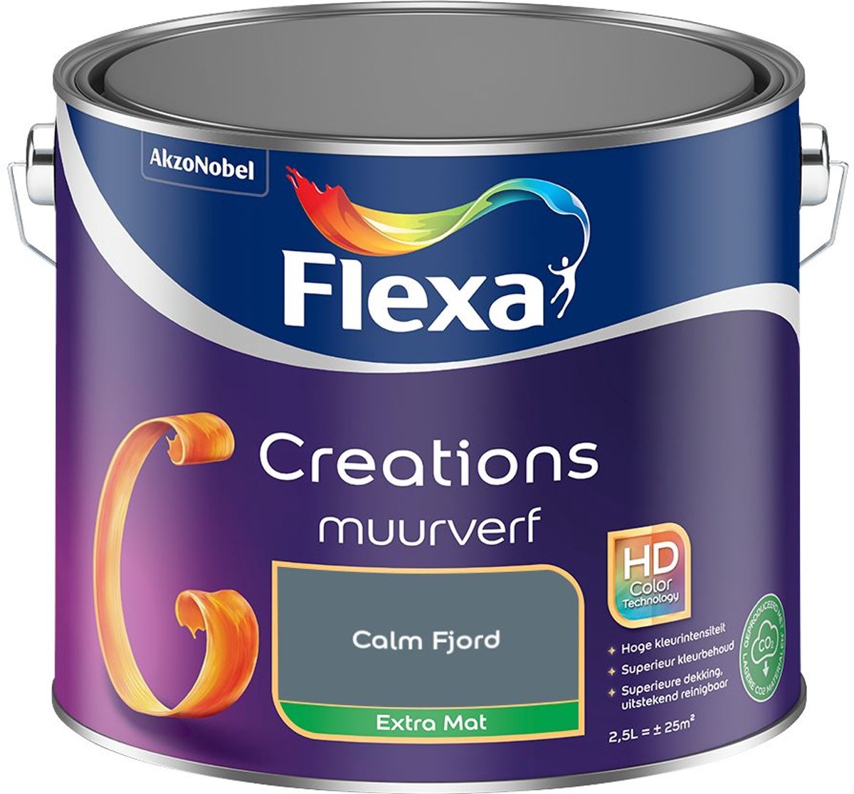 Flexa - Creations Muurverf Extra Mat - Calm Fjord - 2,5 L - Kleur Van Het Jaar 2027