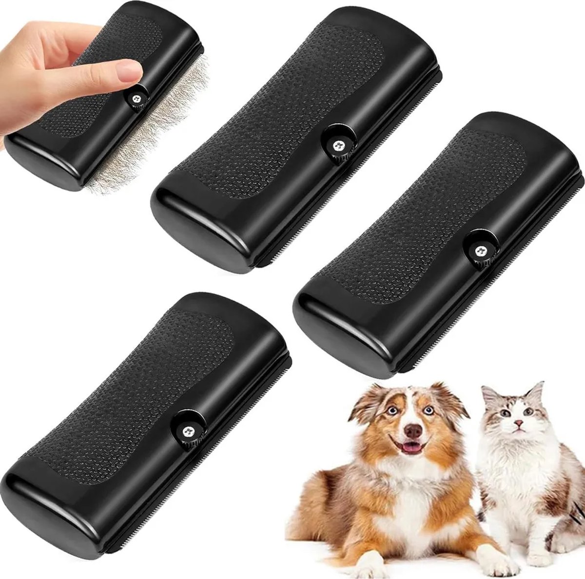 Set van 3 scheermesjes Geschikt voor het trimmen van huisdieren, Geschikt vooralen mesjes Geschikt voor het verwijderen van losse haren, antislip handvat, Geschikt voor de dagelijkse verzorging van katten en honden, zwart.
