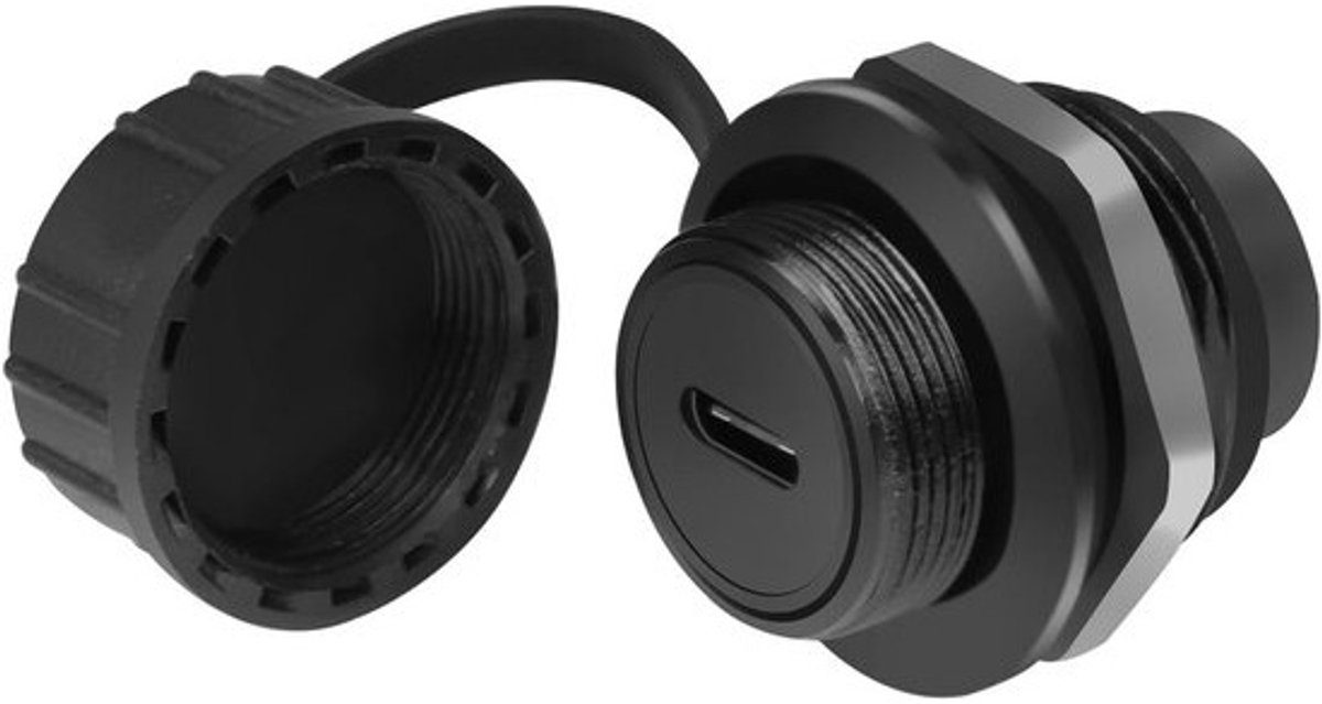 Waterdichte USB-C Panel Mount Verlengkabel voor Buiten Data & Opladen