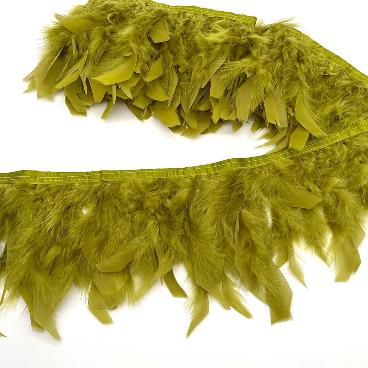 Turkije veren franje trim voor feestkleding DIY naaien ambachten decoratie Pack van 2 Yards (olijfgroen)