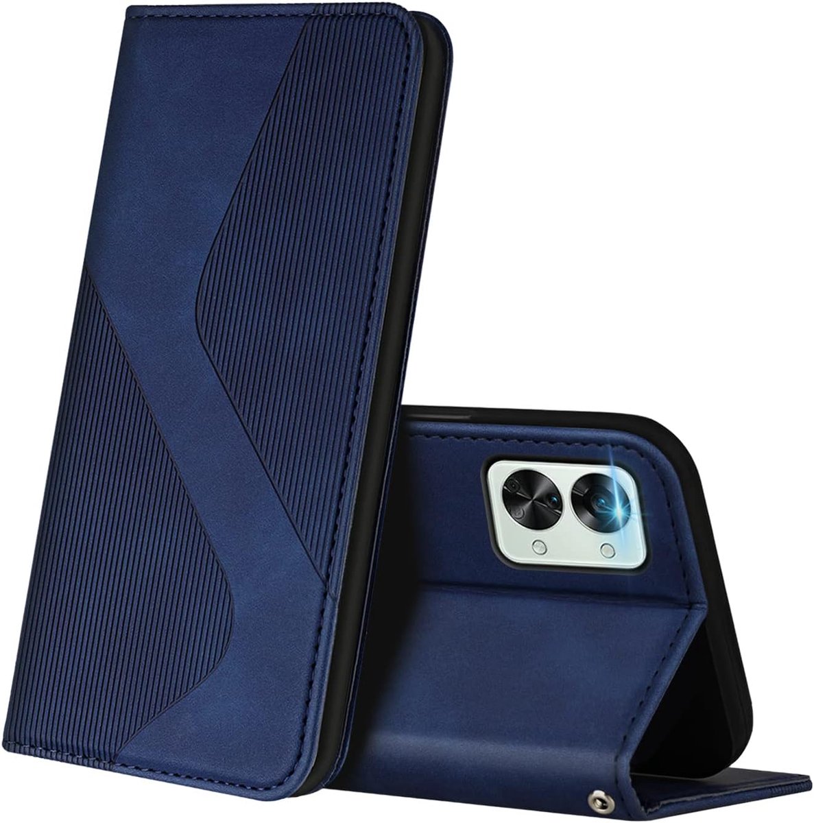 Hoesje voor OnePlus Nord 2T 5G, PU Kunstleer Bookcase Telefoonhoesjes met [Kaartsleuven] [Stand], Flip Case Beschermhoesje voor OnePlus Nord 2T 5G (Blauw)