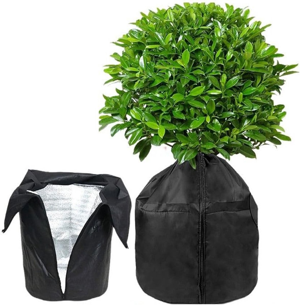 Planten Vorstbeschermhoezen 2 Stuks – 45 × 50 cm – Zwarte Plantenhoes – Beschermhoes voor Bloempotten en Planten – Voor Tuin, Balkon en Terras – Winterbescherming
