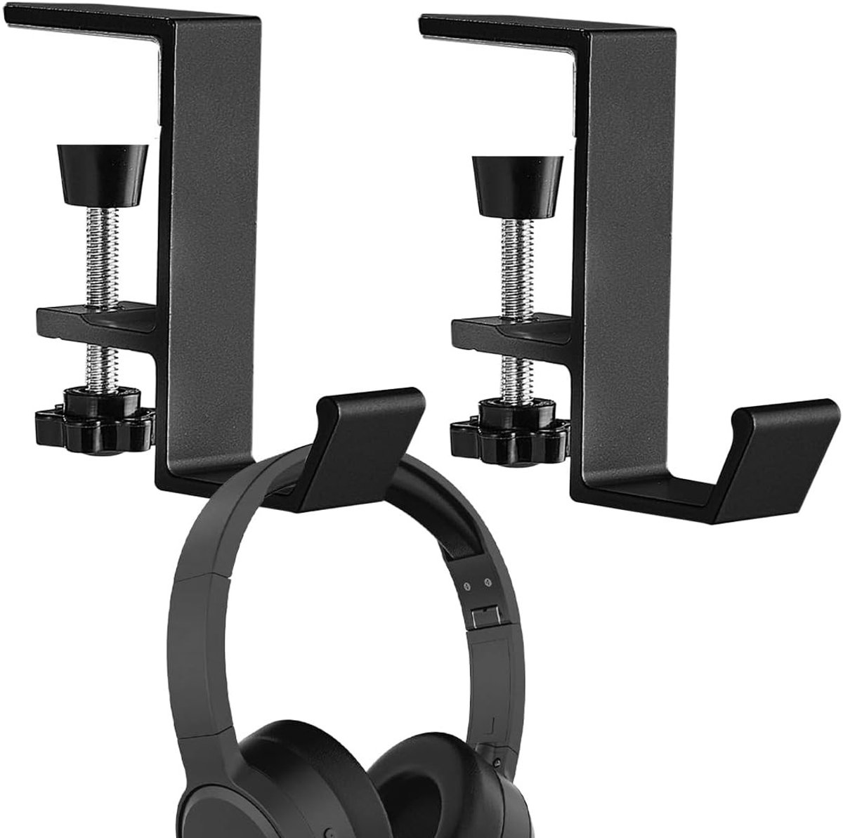 Hoofdtelefoonhouder voor Bureau - 2 Stuks, Geschikt voor Gaming, Oordopjes en Sleutels, Desk Organizer en Accessoirehouder