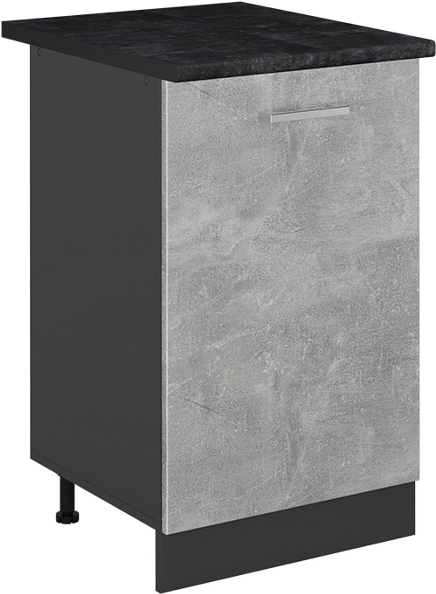 Vicco Keukenonderkast R-Line, Beton/Antraciet, 50 cm antraciet werkblad