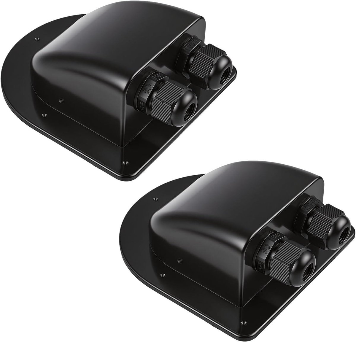 2 stuks kabelwarzen op zonne-energie, dubbele kabeldoorvoer voor dakkabel, IP68 van ABS voor kabelingang 6 tot 12 mm, dubbele ingang voor camper, boot, zonnepanelen, marine en airconditioning, zwart