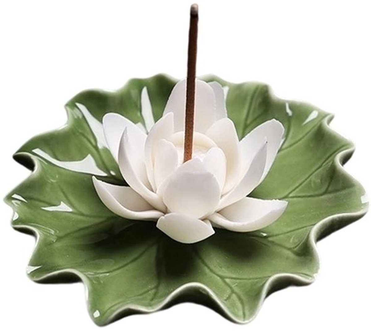 Dailygoods - Lotus Wierookbrander Houder - Keramisch met Afneembare Asopvang