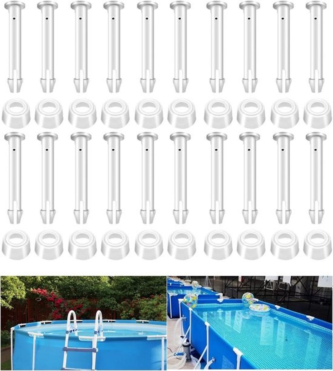 20x Zwarte Verbindingspennen voor Frame Zwembaden - 6 cm Universele Pool Verankeringspinnen