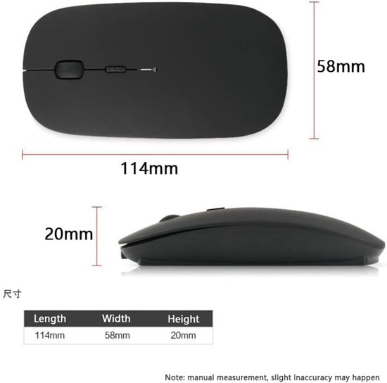 Draadloze Bluetooth 5.0 Verstelbare DPI-kantoormuis, Mute-muis voor OS X/Mi/Samsung-laptoptablets — afbeelding 4