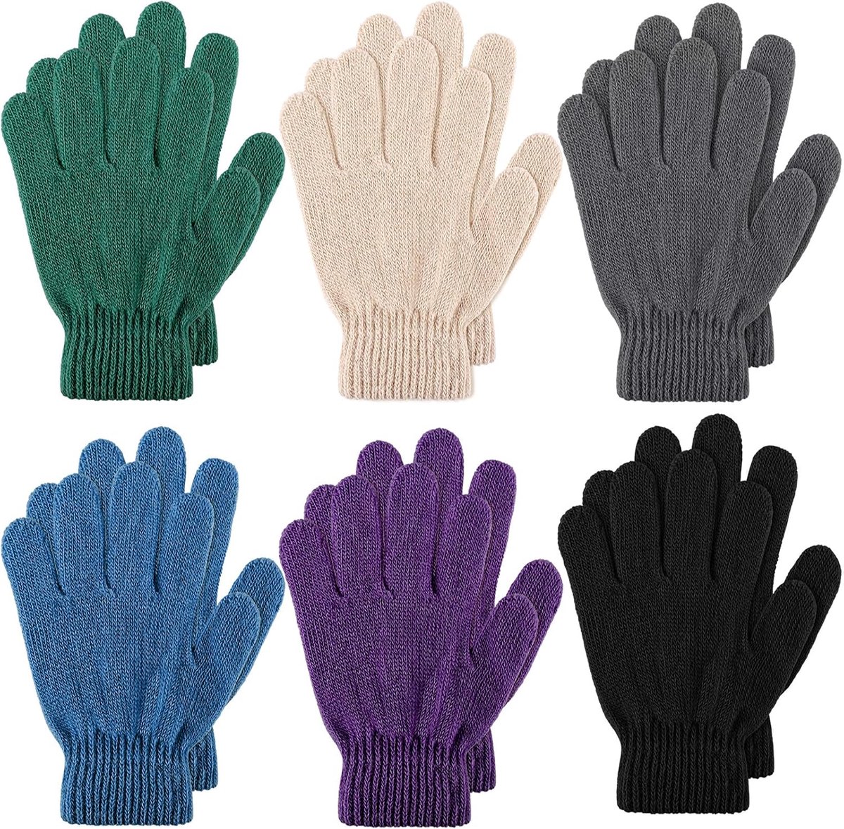 Handschoenen voor kinderen, warme handschoenen met volledige vingers, elastische gebreide handschoenen voor pasgeborenen