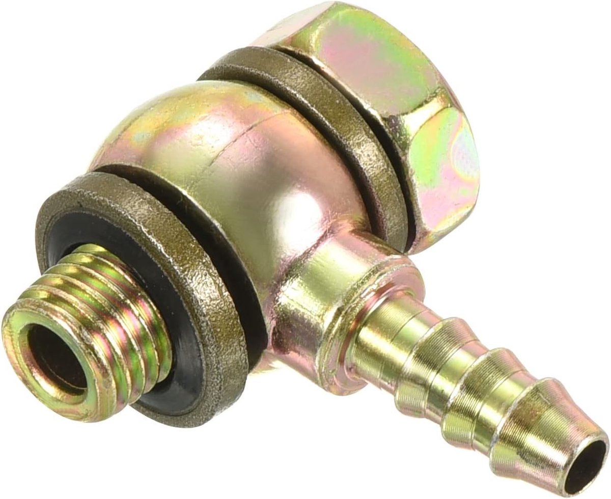 Hose Barb Fitting Elbow 6mm - M8x1 Mannetje Aansluiting, Carbon Stalen Adapter voor Lucht, Water en Brandstof