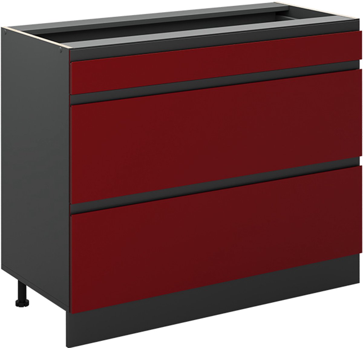 Vicco Keukenonderkast R-Line, Rood/Antraciet, 100 cm zonder werkblad