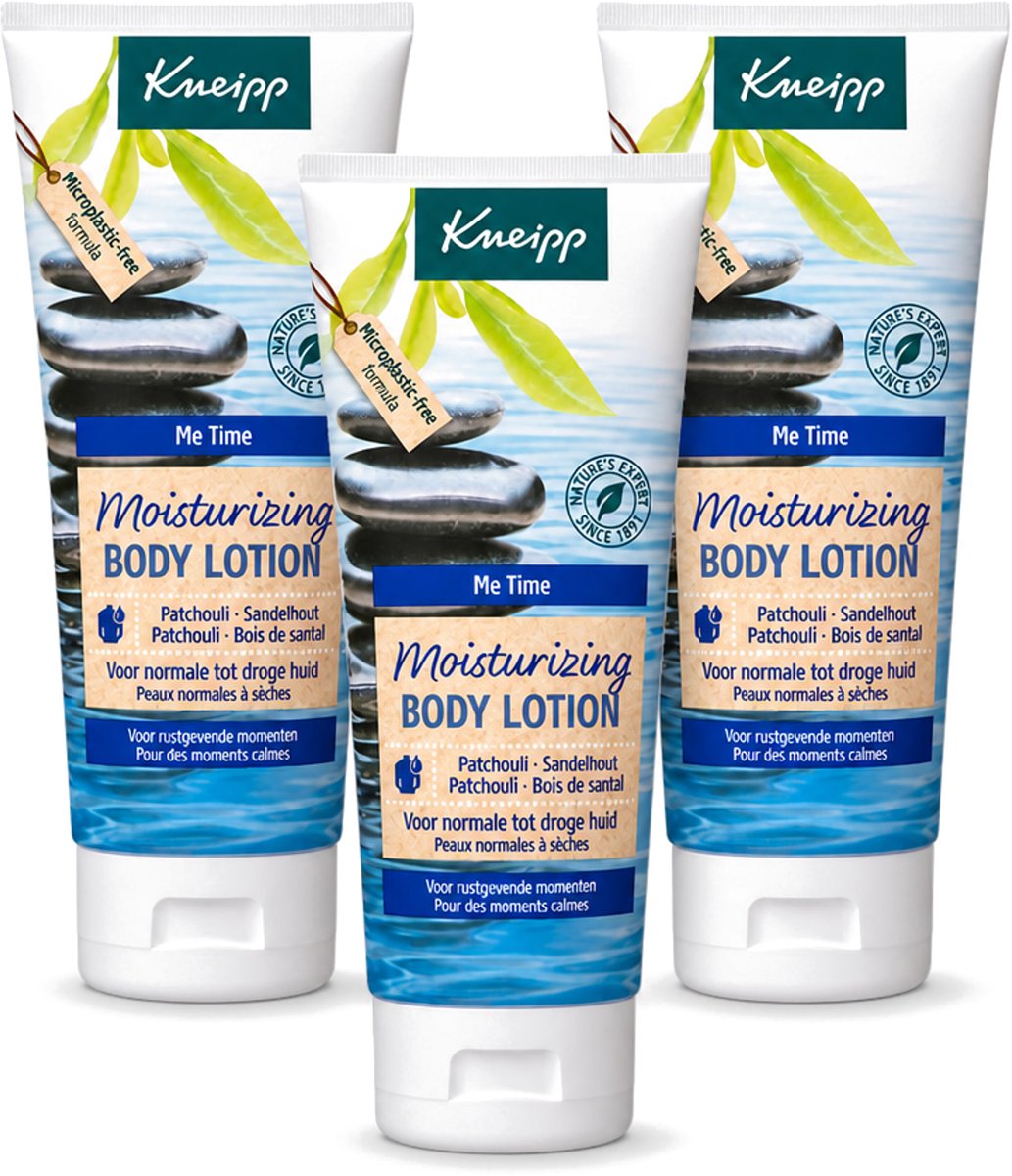 3 x Kneipp - Body lotion - Me‑Time - Patchouli & Sandelhout - 200 ml - Voordeelverpakking - 3 stuks