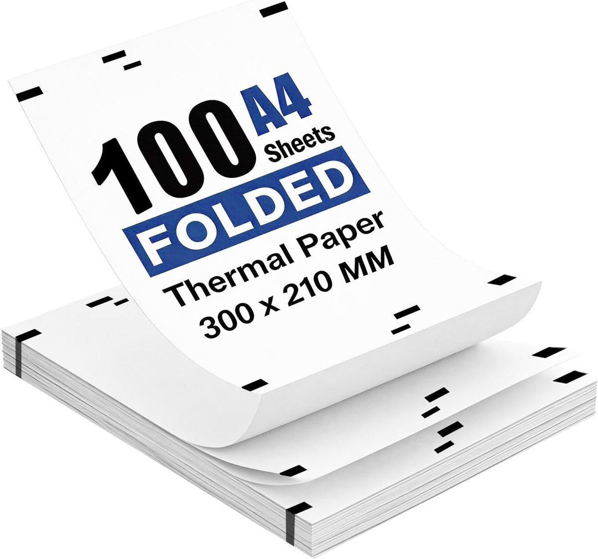 Thermisch Papier A4 (100 vellen), Sneldrogend Thermisch Papier, 210 x 297 mm, BPA-Vrij, Compatibel Met de Meeste Thermische Printers, Geschikt Voor Continu Printen