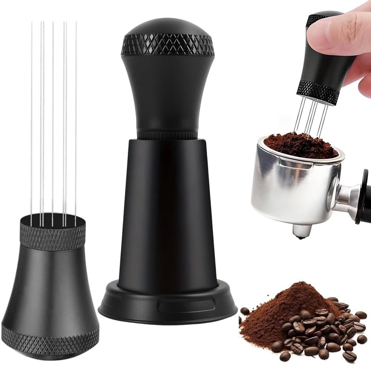 Espressomixer en verdelergereedschap voor perfecte espresso, accessoires voor koffie en barista's