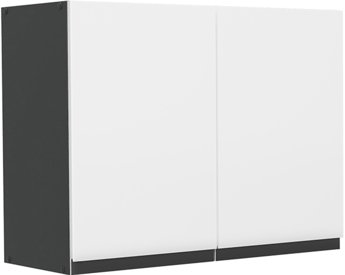 Vicco Glazen keukenkast R-Line, Wit/Antraciet, 80 cm