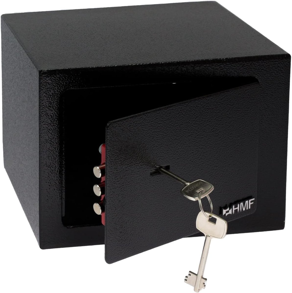Kluis met sleutel - Zwart - 23 x 17 x 17 cm - Stalen Thuiskluis met Mechanisch Slot - Voor Veilig Opbergen