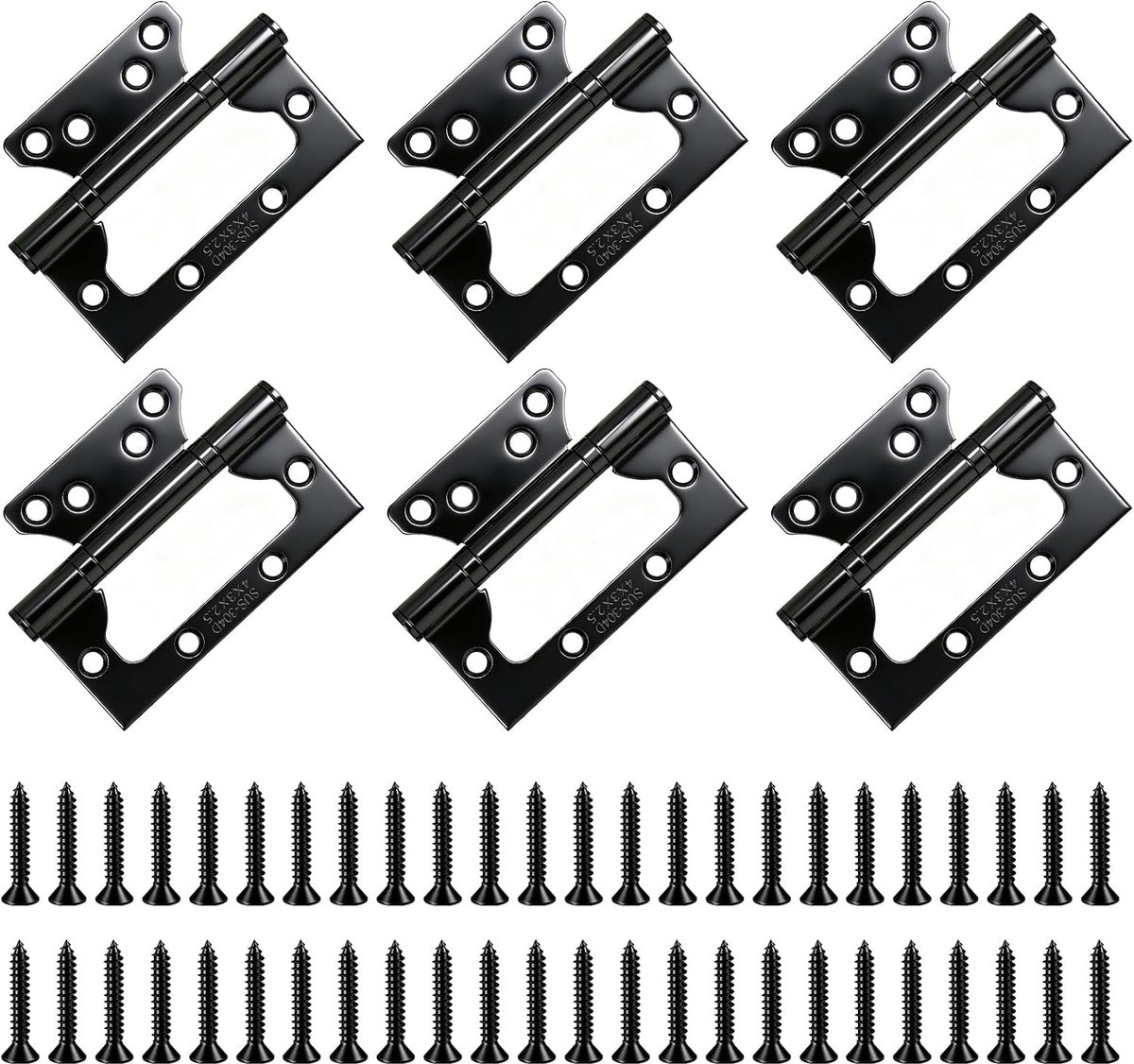 Scharnieren, inklapbaar, deurscharnieren voor houten deuren, scharnieren, zwart, platte scharnieren, plat te openen raamscharnieren met kogellagers voor kast, monbelscharnieren