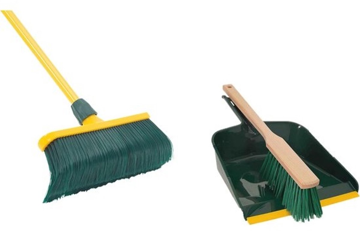 Tuinbezem met Telescoopsteel en Veegschep - 30 cm