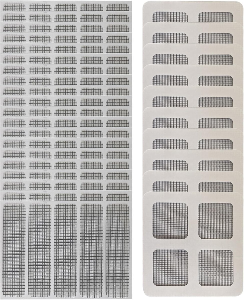 Complete Set van 110 Stukken Reparatietape voor Vliegenramen, Insectenbescherming, Mosquito Patch en Vliegenraam Hersteloplossingen voor Ramen en Deuren