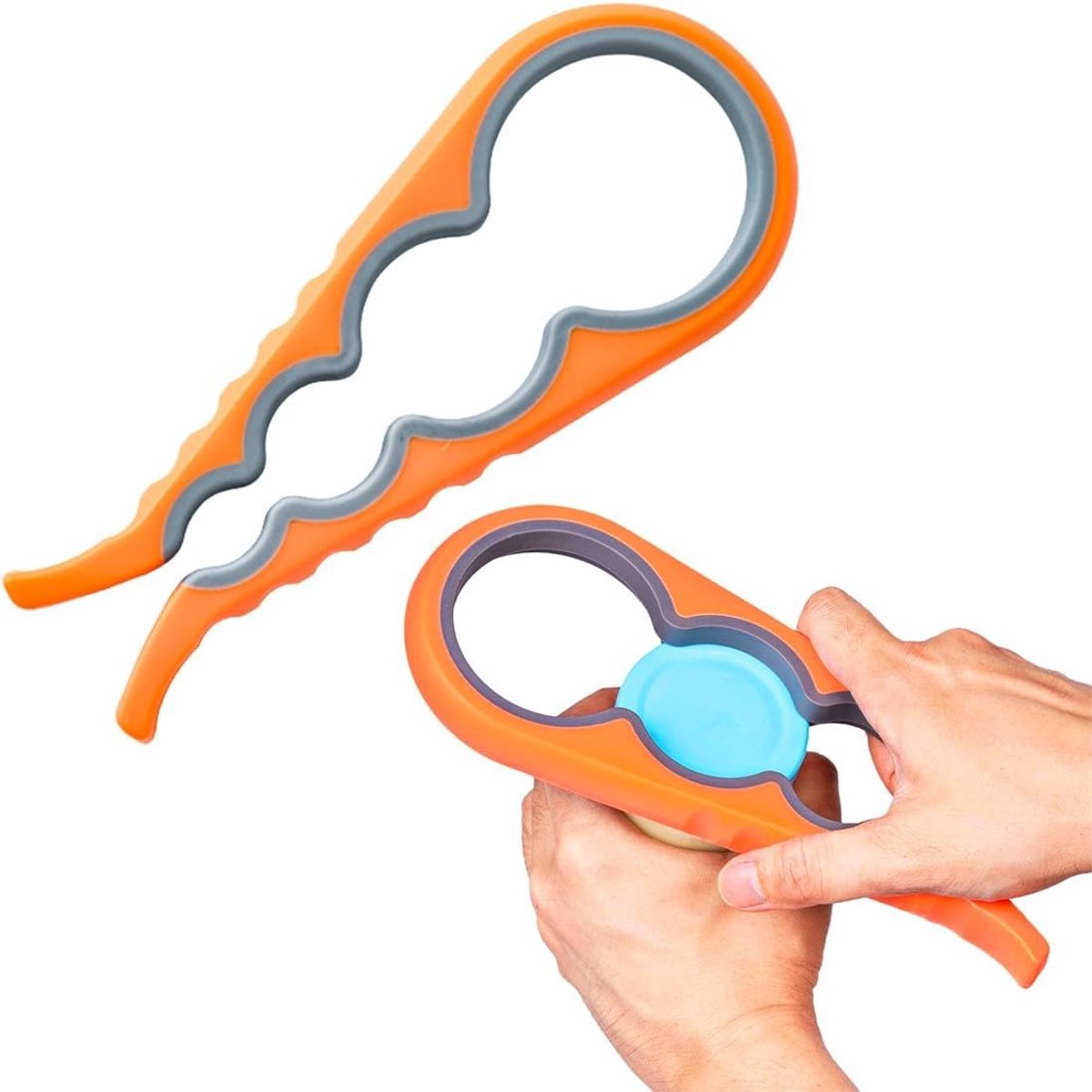 Blikopener voor het openen van glazen, blikjes en schroefsluitingen, multifunctionele blikopener van kunststof voor de keuken, voor het losschroeven van glazen en